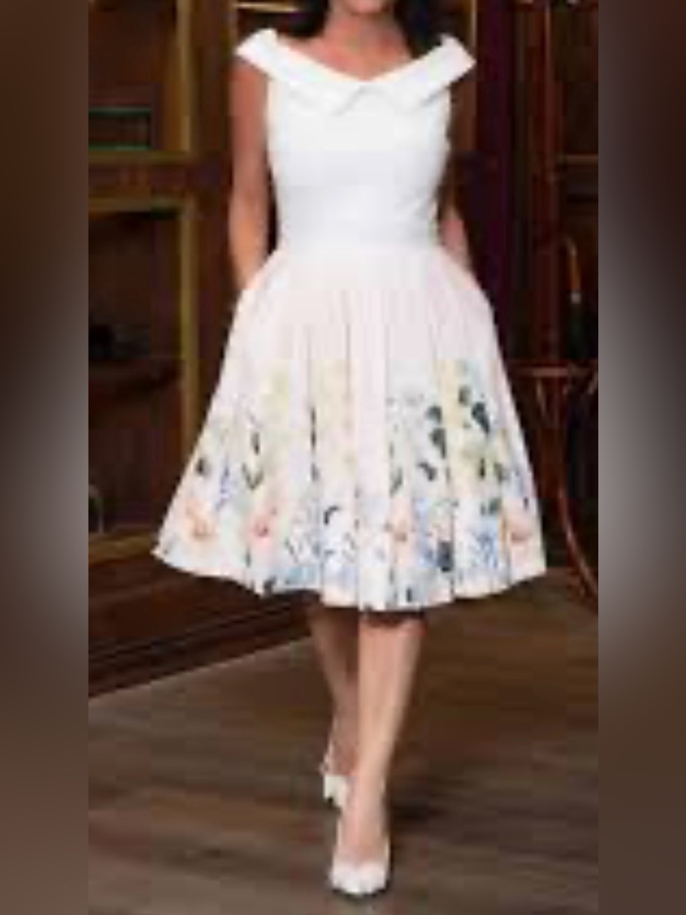 Ted Baker White Floral Circle Skirt